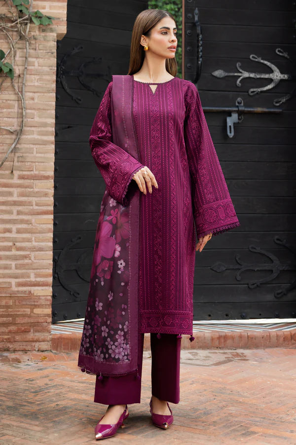Farasha PK Embroidered Khaddar Suit Rosemer