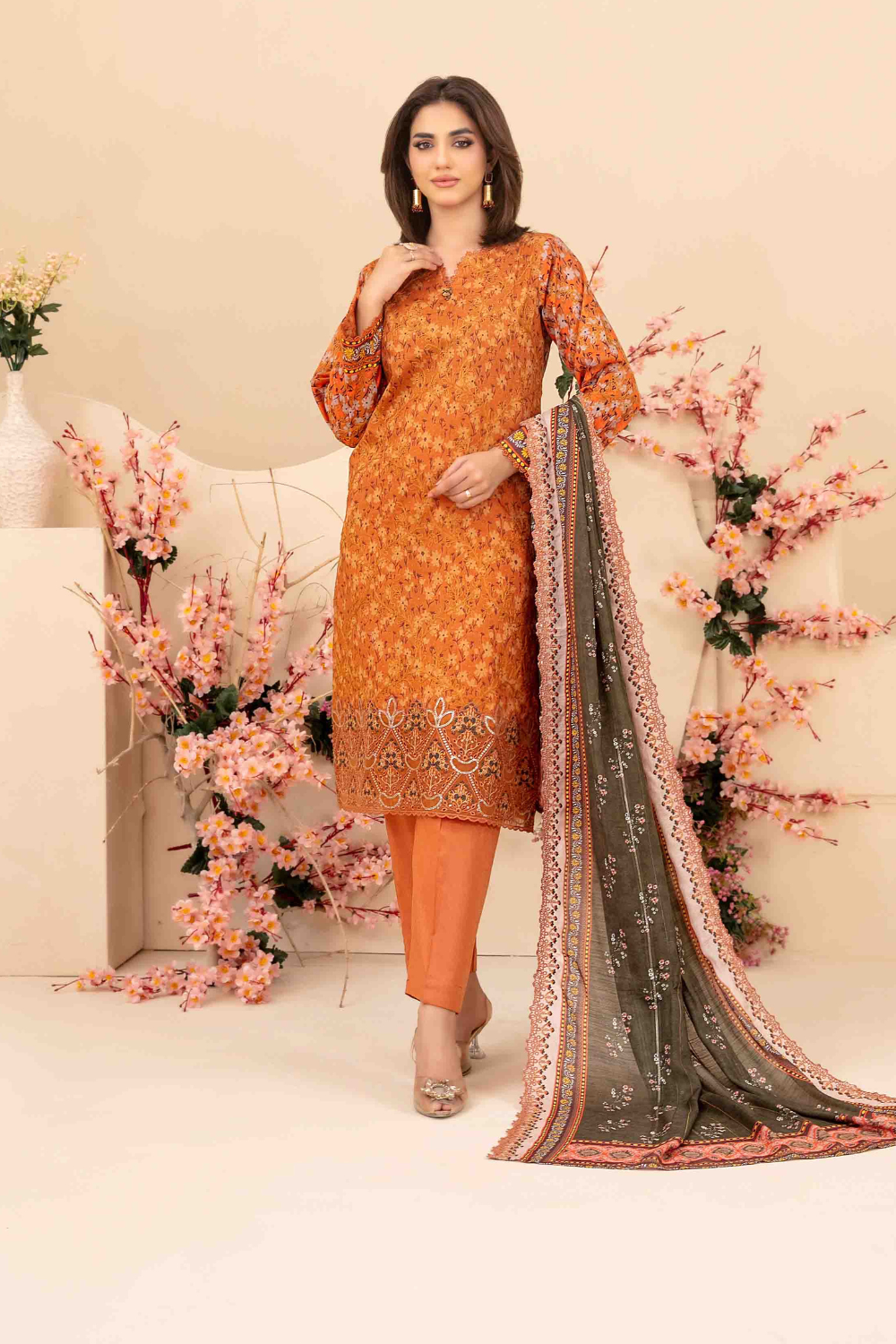 Tawakkal Digital Printed Embroidered Lawn Suit D-3409