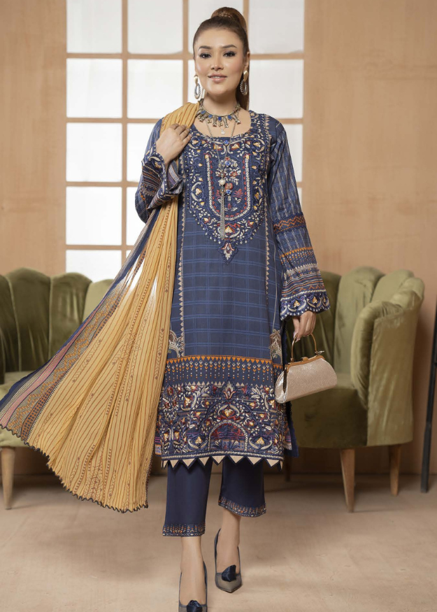 Munira Designer Embroidered Lawn 3 Piece Suit MSL-91