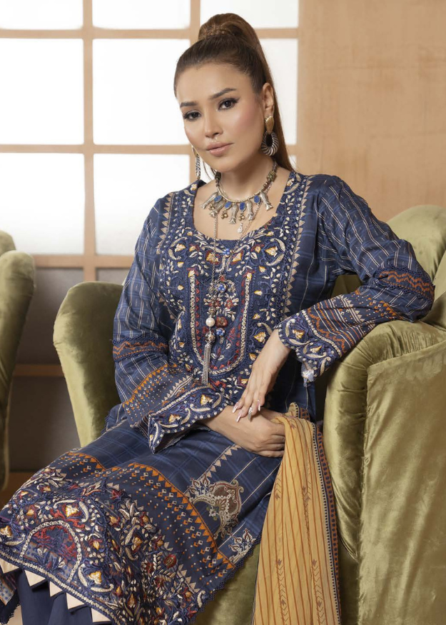 Munira Designer Embroidered Lawn 3 Piece Suit MSL-91