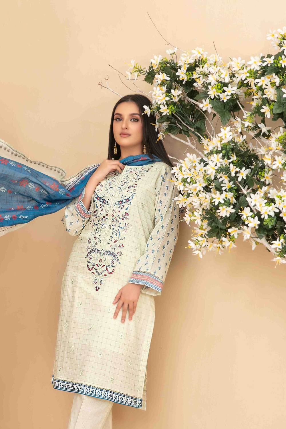 Tawakkal Digital Printed Embroidered Lawn Suit D-3408