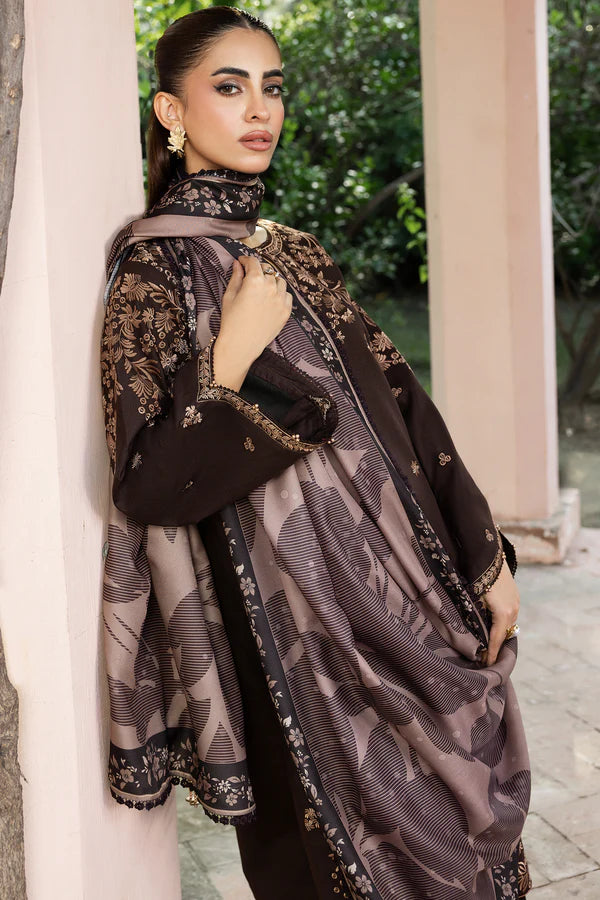 Farasha PK Embroidered Khaddar Suit Woodmist