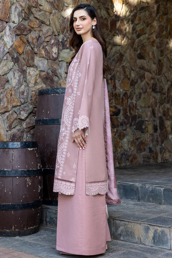 Farasha PK Embroidered Khaddar Suit Blushen
