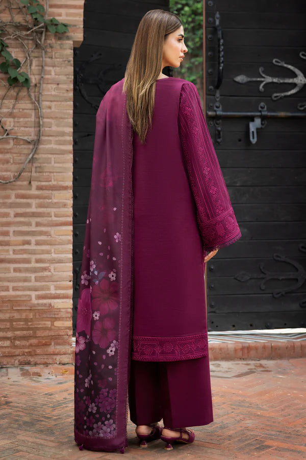 Farasha PK Embroidered Khaddar Suit Rosemer