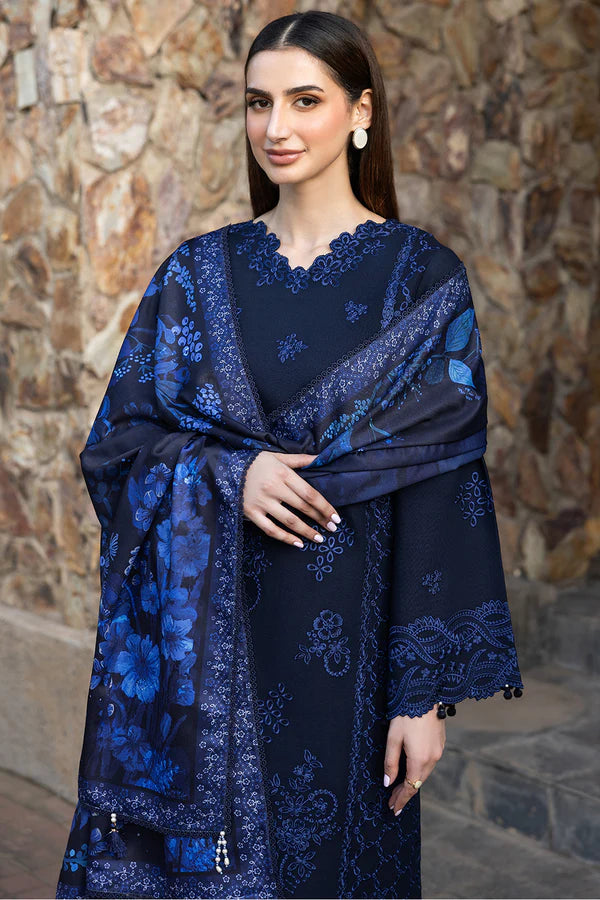 Farasha PK Embroidered Khaddar Suit Bluebell