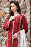 Farasha PK Embroidered Khaddar Suit Claret