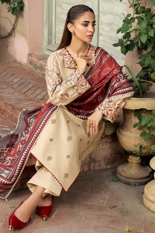 Farasha PK Embroidered Khaddar Suit Sunrose