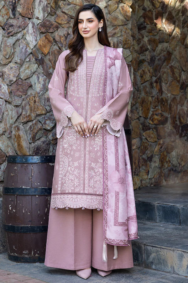 Farasha PK Embroidered Khaddar Suit Blushen