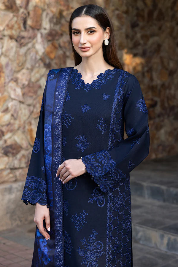 Farasha PK Embroidered Khaddar Suit Bluebell