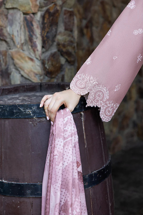 Farasha PK Embroidered Khaddar Suit Blushen