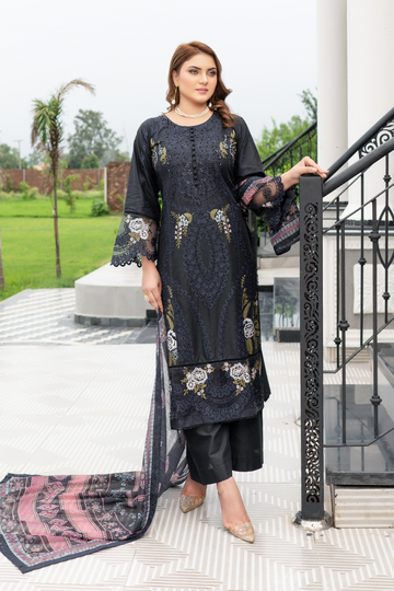Munira Designer Embroidered Cotton Chikankari Suit MSL145