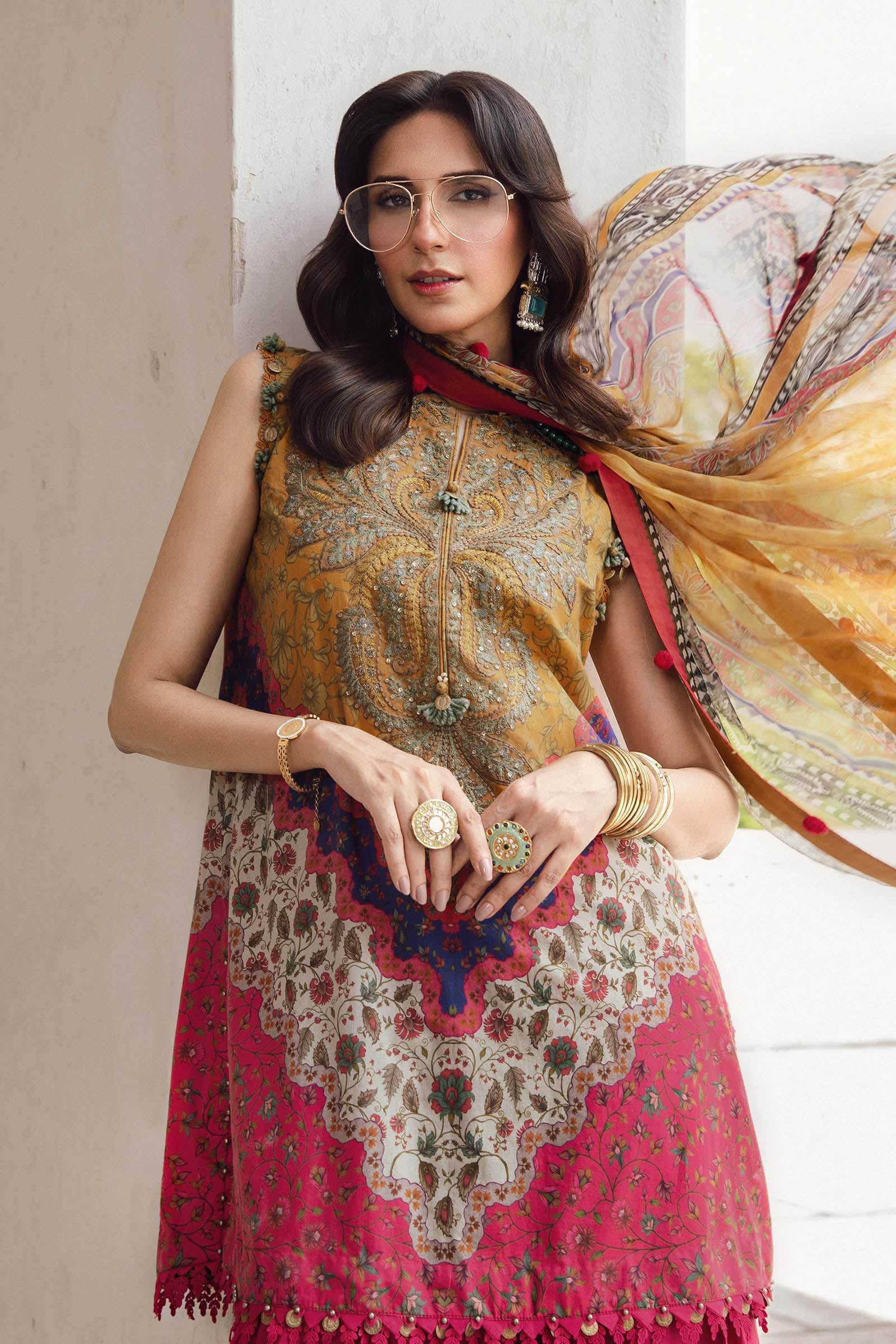 Maria B 3PC Embroidered Cambric Suit MPT-2710-A