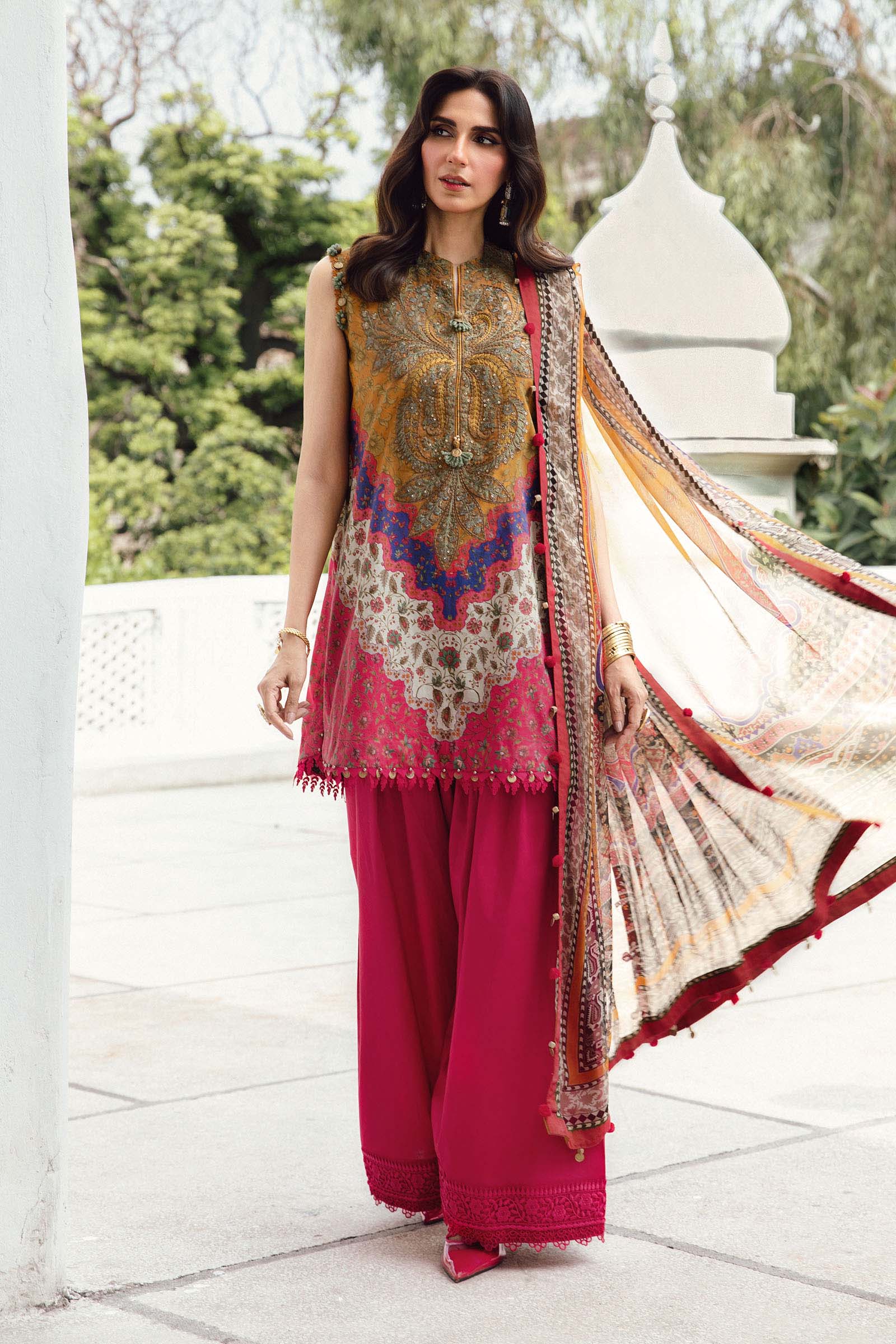 Maria B 3PC Embroidered Cambric Suit MPT-2710-A