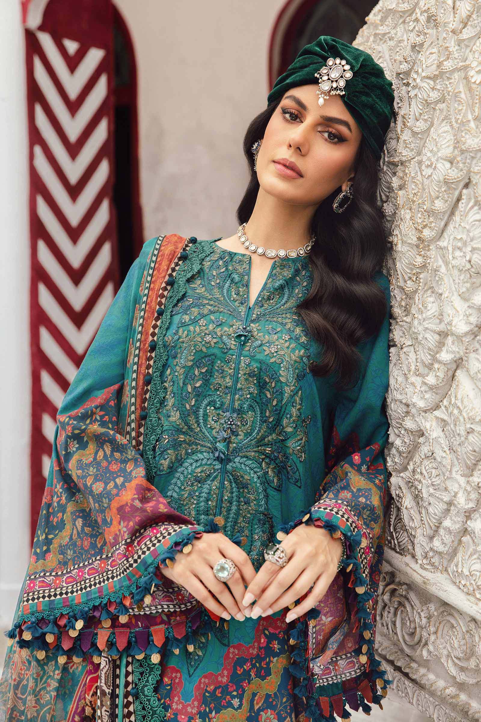 Maria B 3PC Embroidered Cambric Suit MPT-2710-B