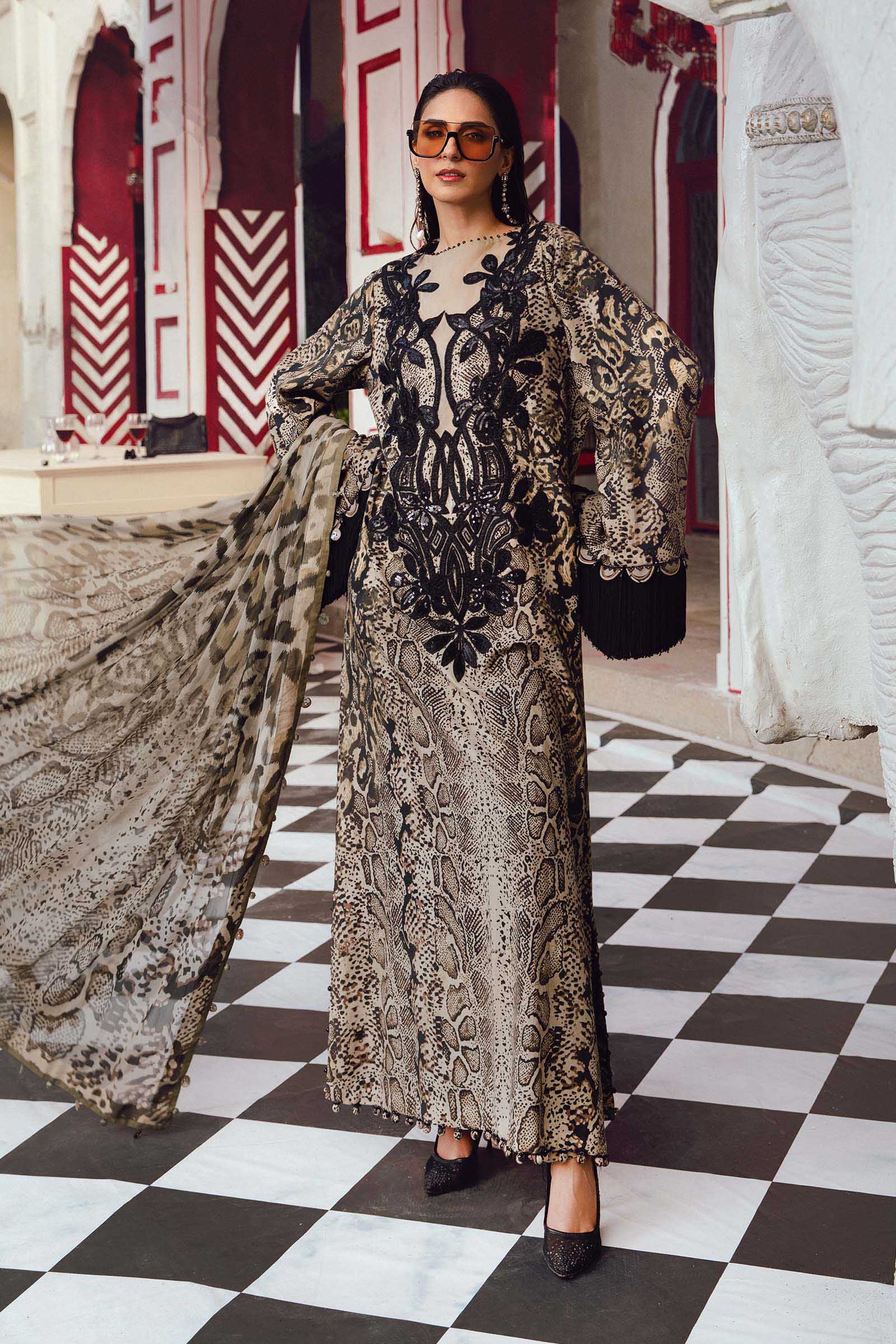 Maria B 3PC Embroidered Cambric Suit MPT-2702-B
