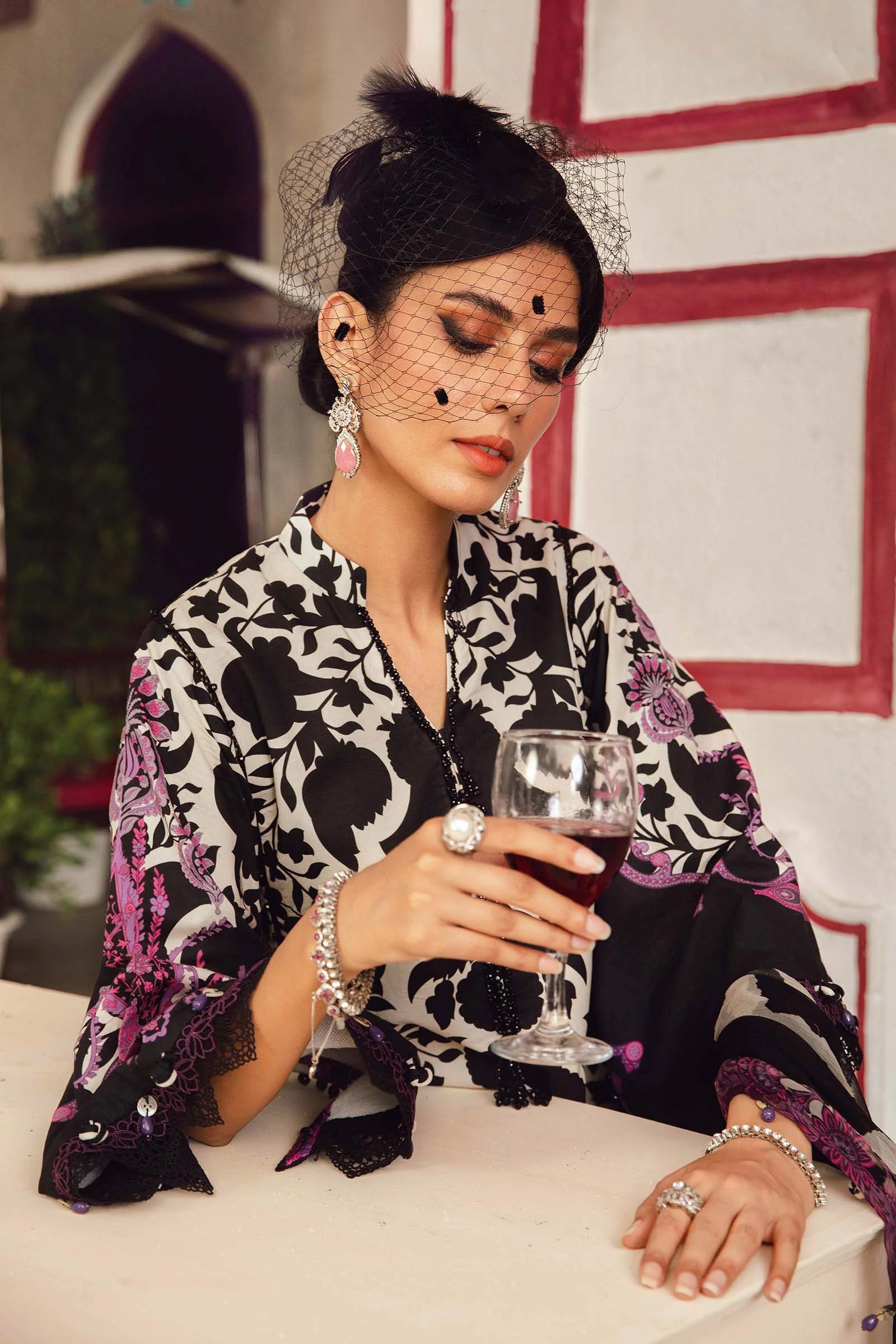 Maria B 3PC Embroidered Cambric Suit MPT-2704-B