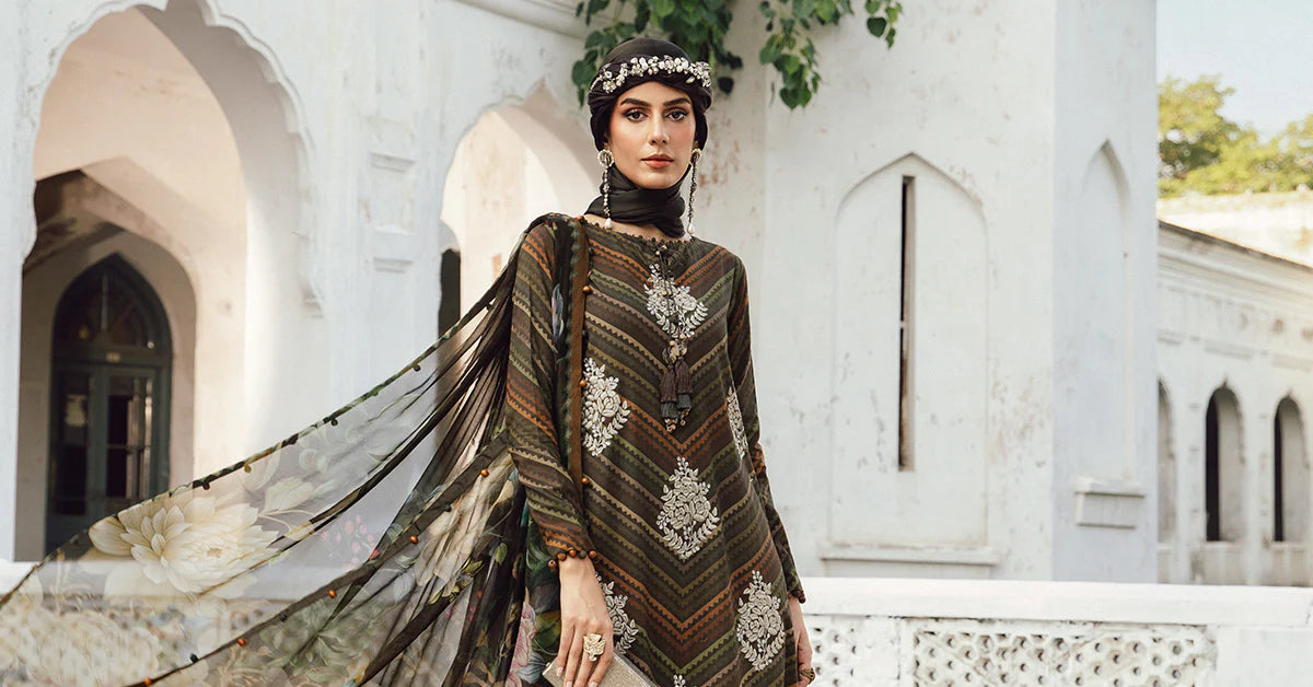Maria B 3PC Embroidered Cambric Suit MPT-2705-B