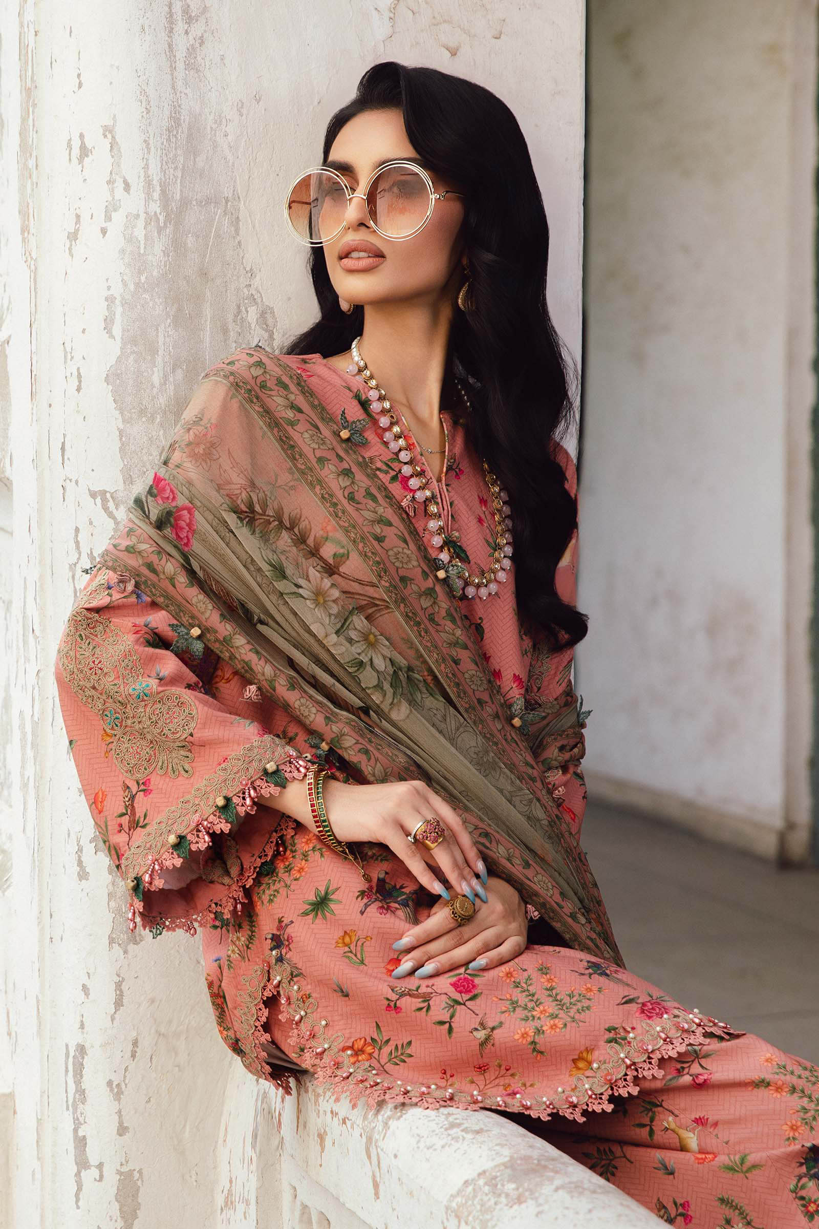 Maria B 3PC Embroidered Cambric Suit MPT-2707-A