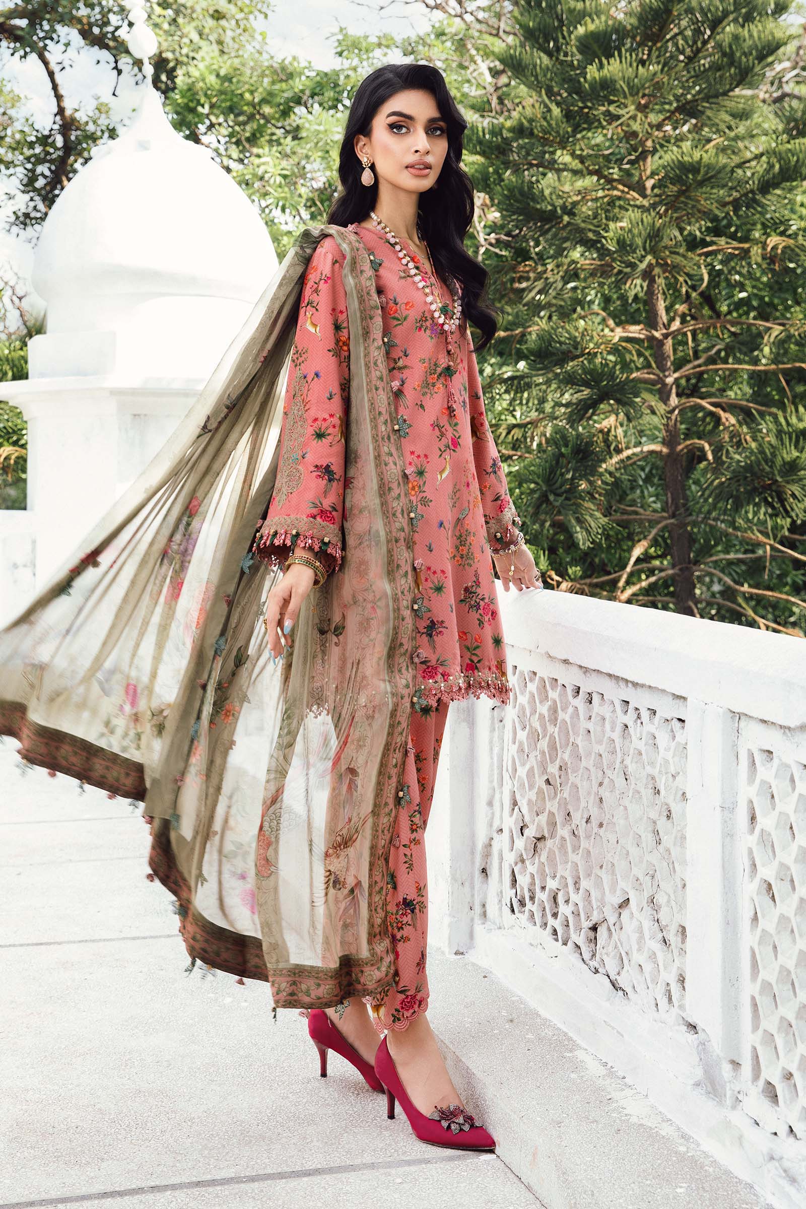 Maria B 3PC Embroidered Cambric Suit MPT-2707-A