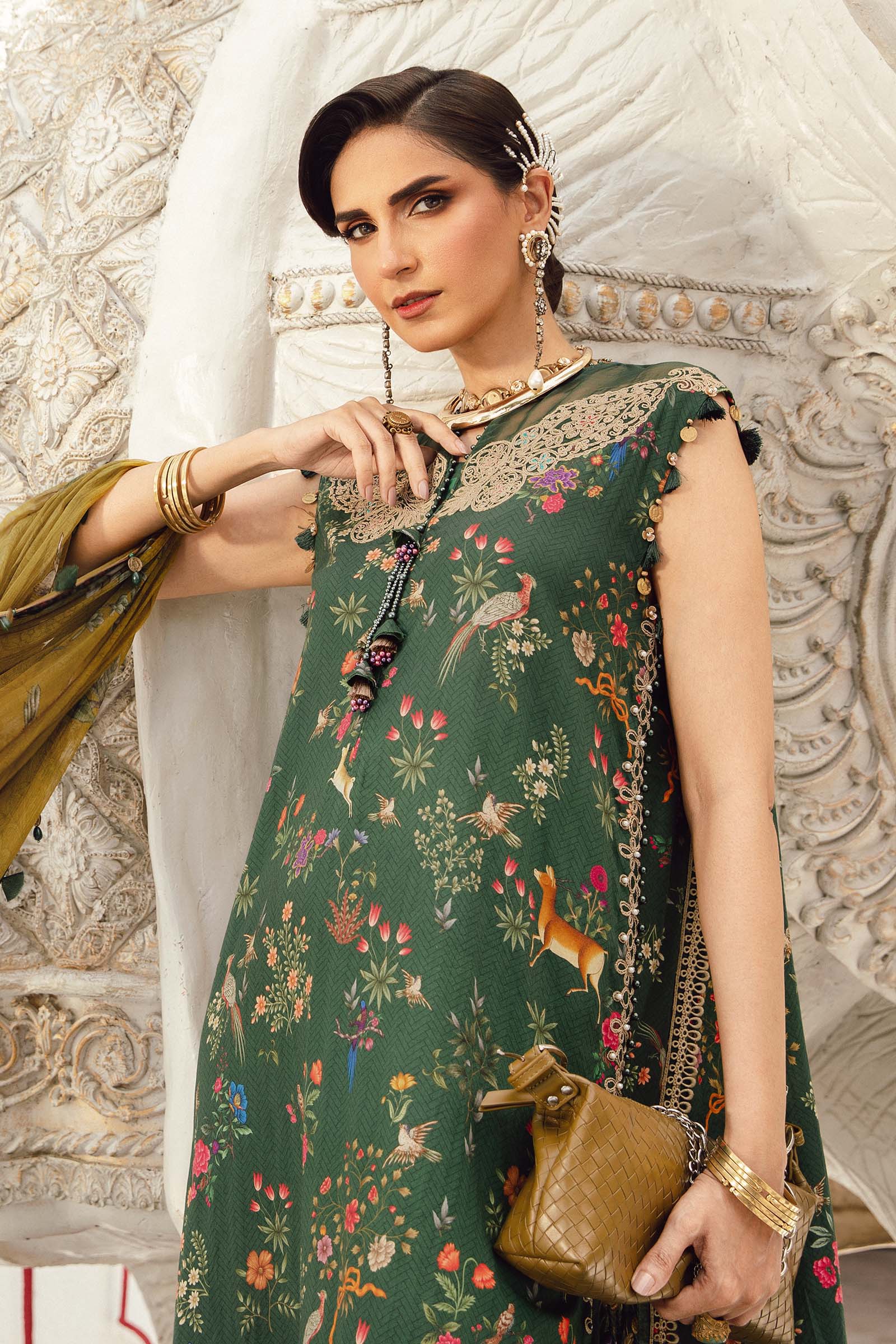 Maria B 3PC Embroidered Cambric Suit MPT-2707-B