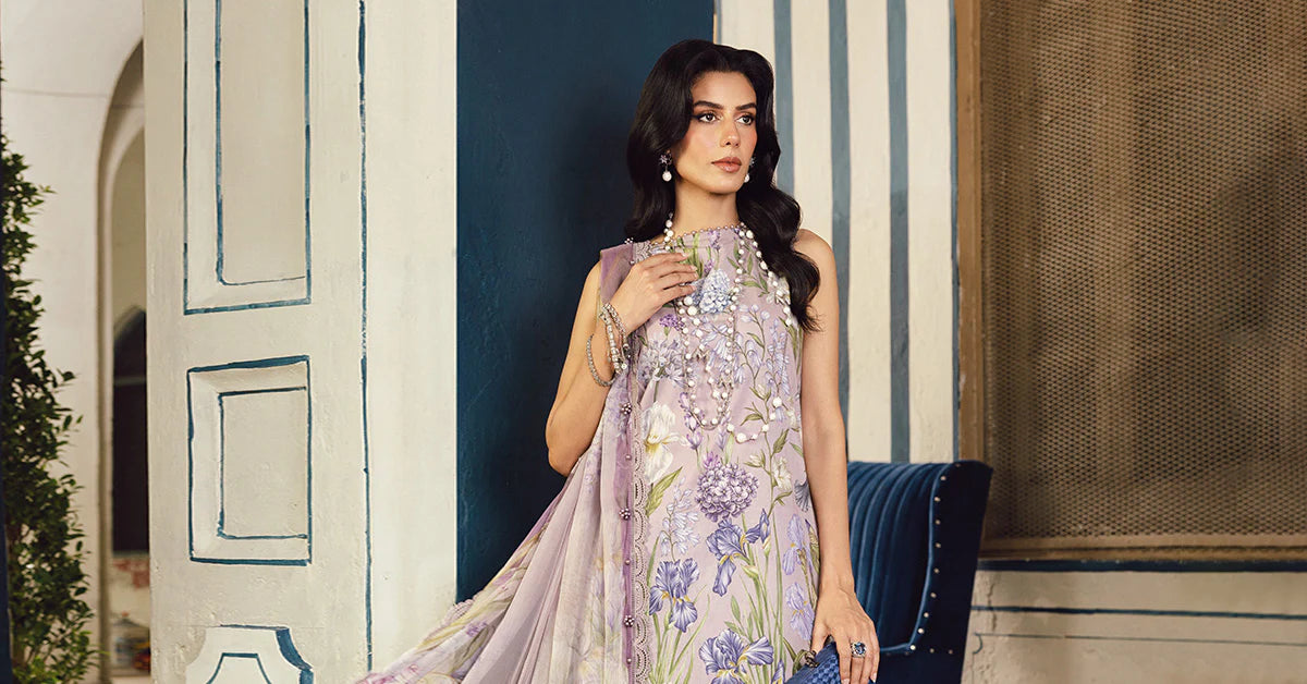 Maria B 3PC Embroidered Cambric Suit MPT-2708-A
