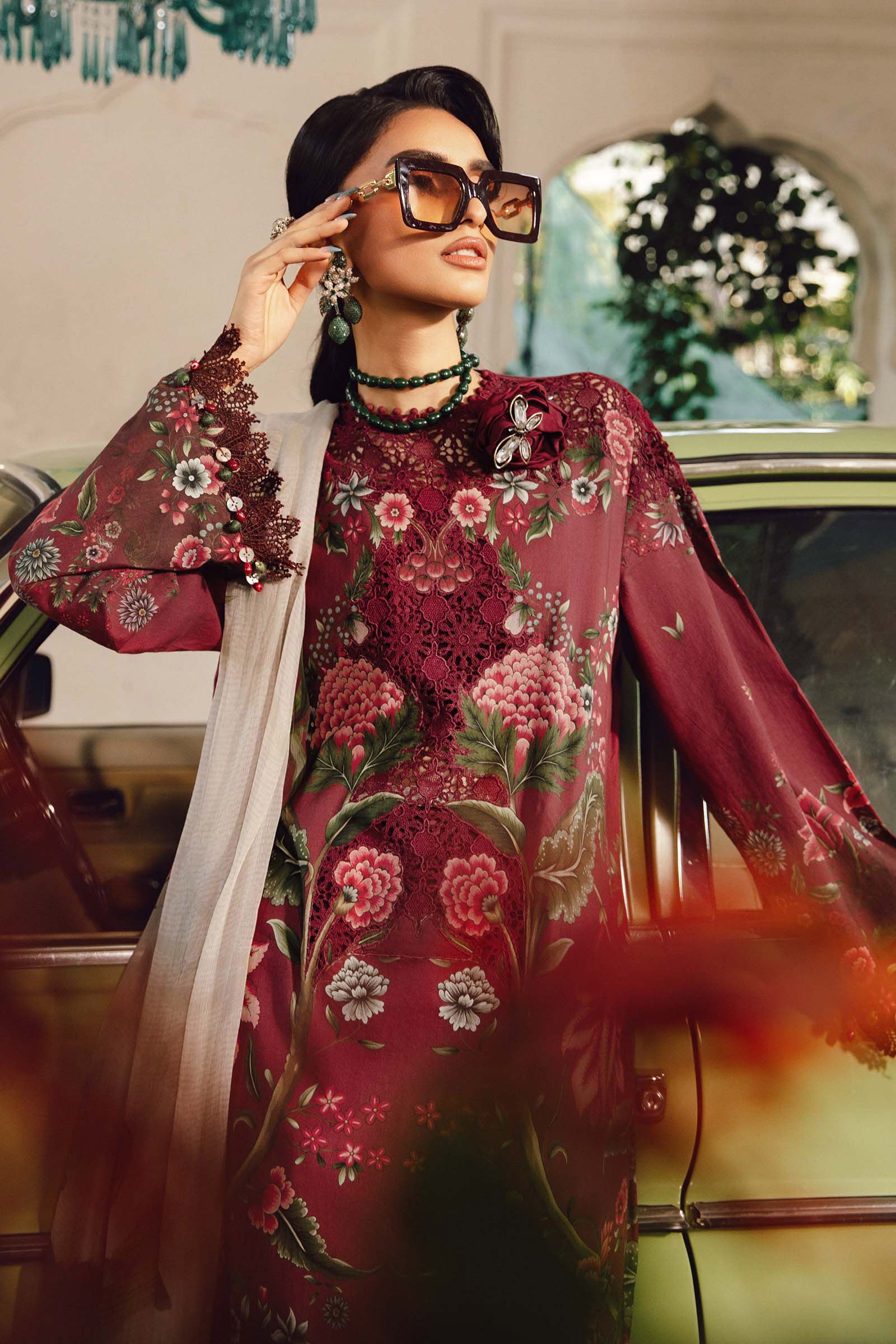Maria B 3PC Embroidered Cambric Suit MPT-2709-A