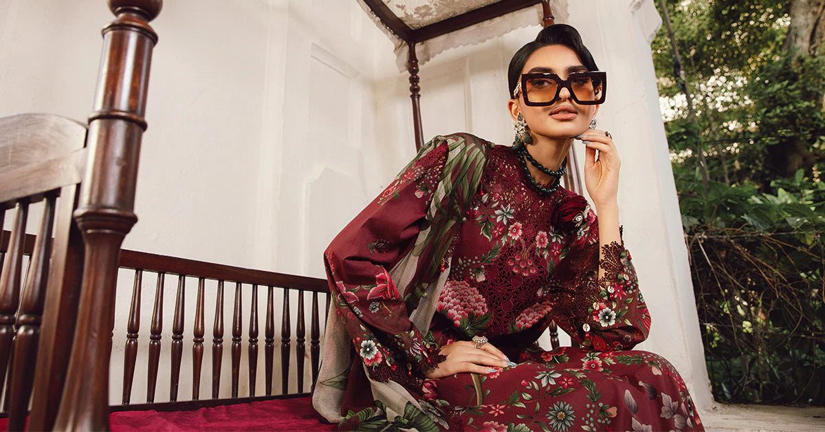 Maria B 3PC Embroidered Cambric Suit MPT-2709-A