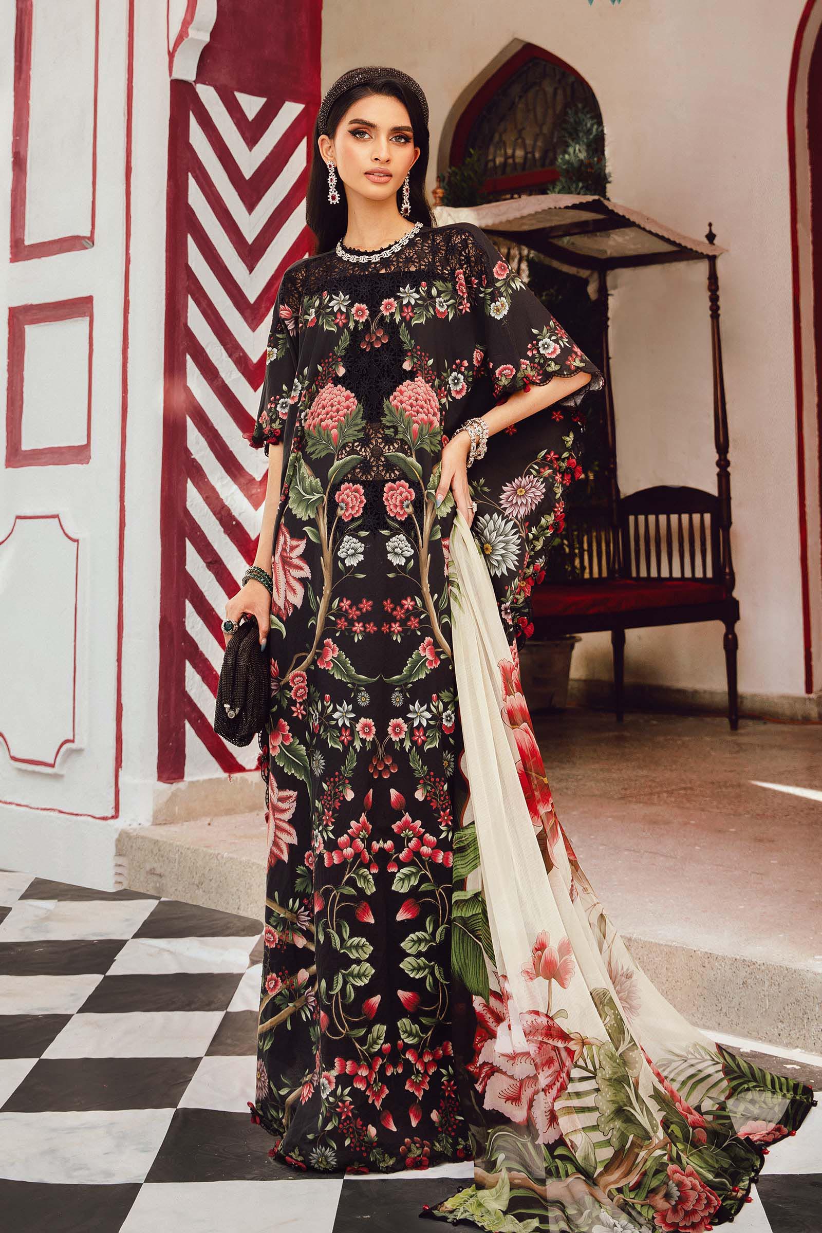 Maria B 3PC Embroidered Cambric Suit MPT-2709-B