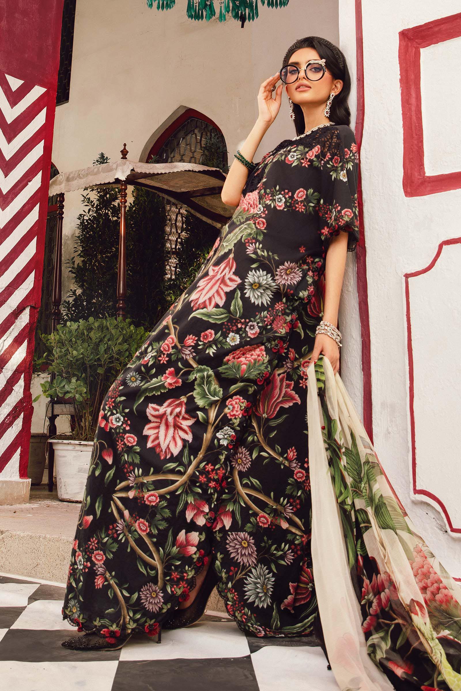 Maria B 3PC Embroidered Cambric Suit MPT-2709-B