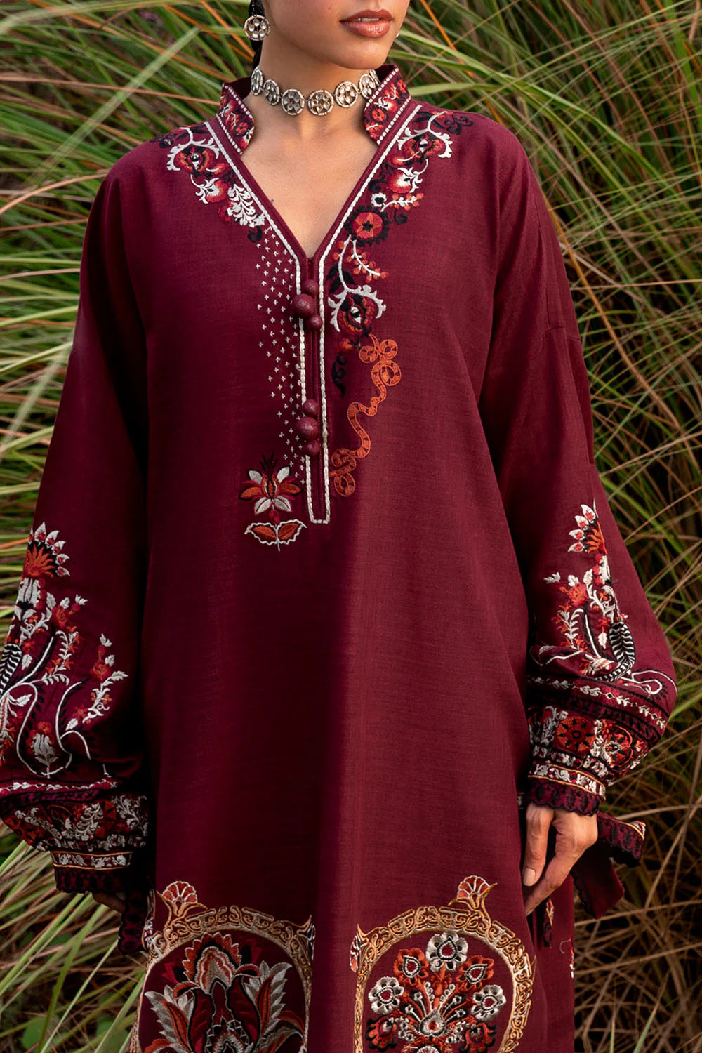 Gul Ahmed 2PC Embroidered Khaddar Suit TK-52002