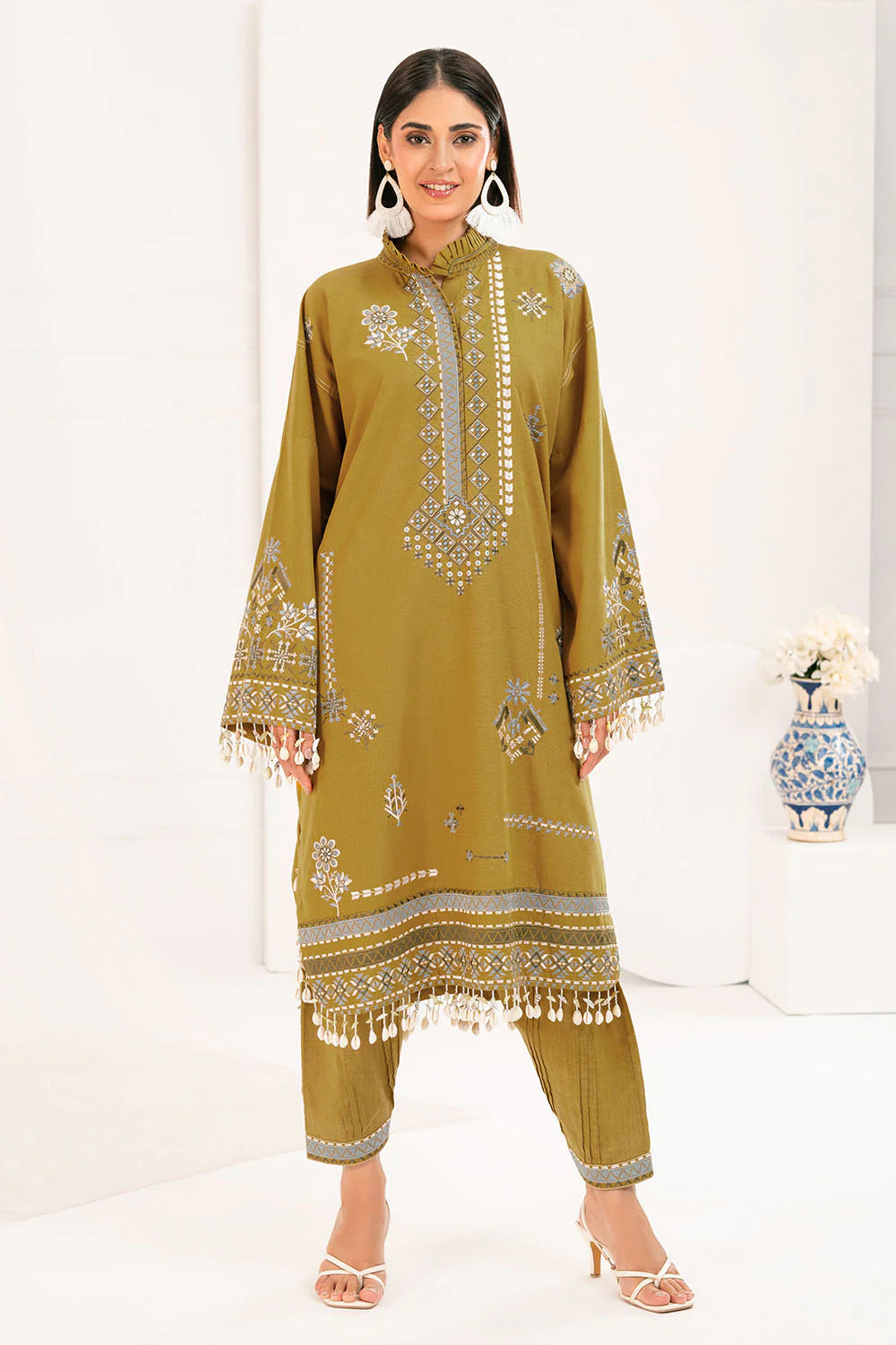 Gul Ahmed 2PC Embroidered Khaddar Suit TK-52005