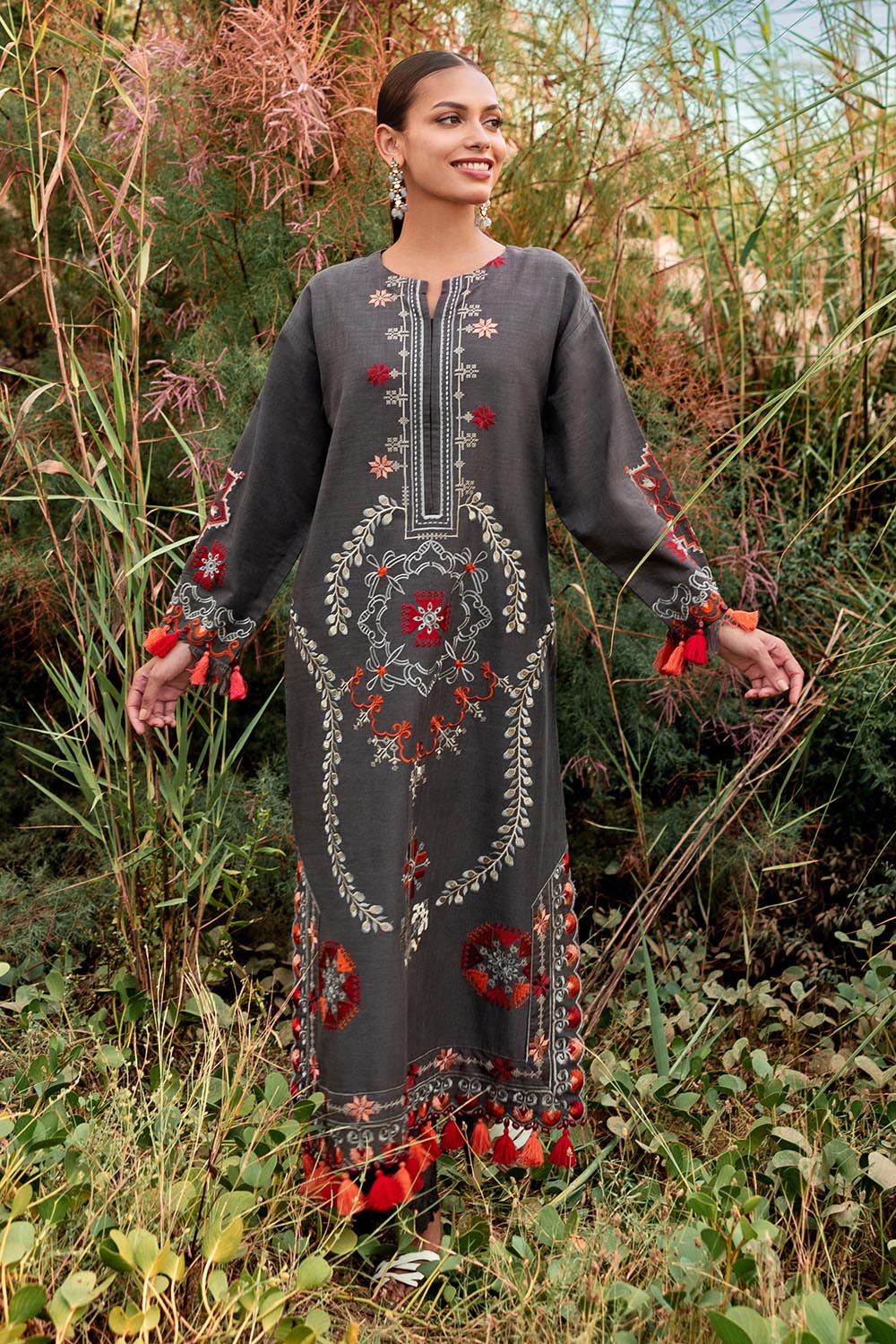 Gul Ahmed 2PC Embroidered Khaddar Suit TK-52008