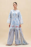 Beechtree Printed Blended Lawn Suit CERULEAN FLUORESCENCE BT-11