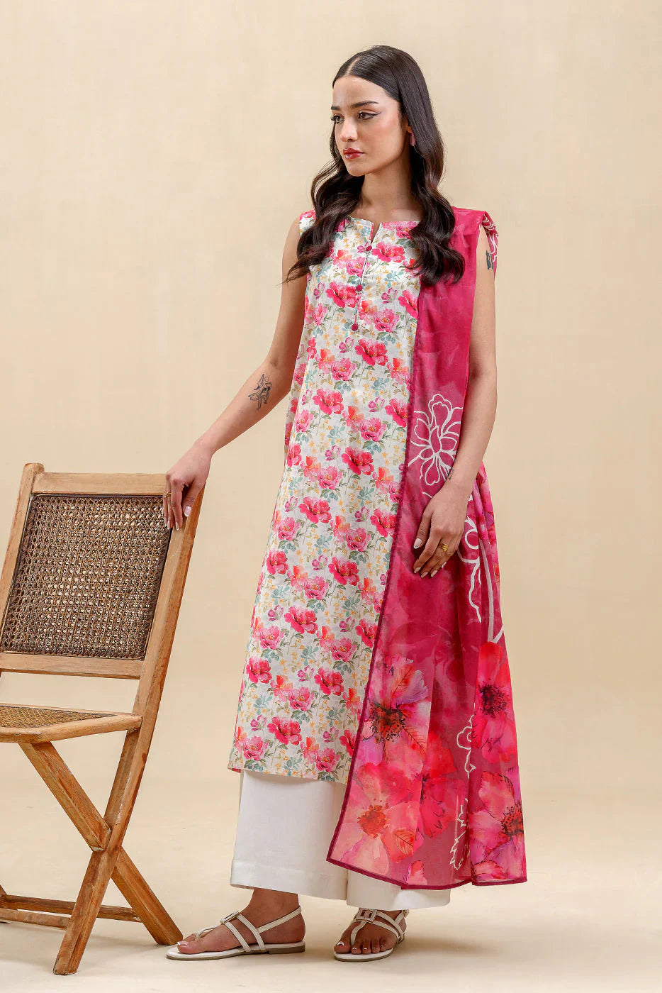 Beechtree Printed Blended Lawn Suit VERDANT HEM BT-08