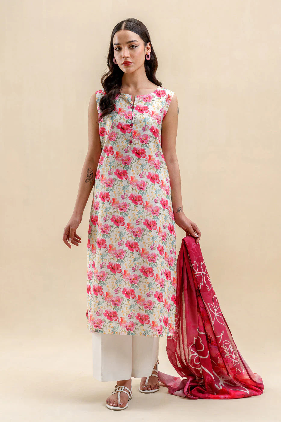 Beechtree Printed Blended Lawn Suit VERDANT HEM BT-08