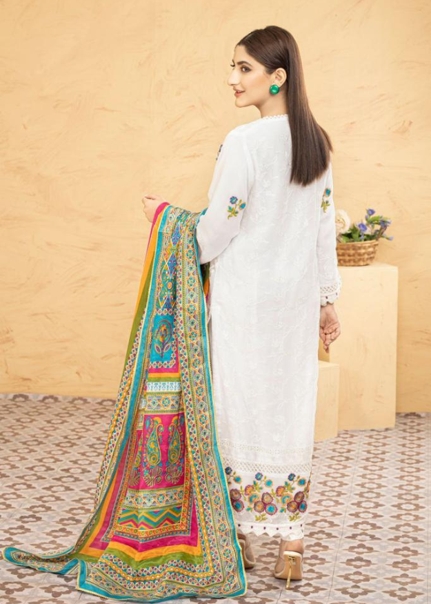 Lush Embroidered Chiffon Chikankari 3 Piece Suit L129