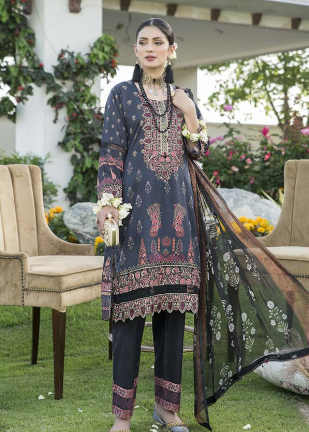 Munira Designer Embroidered Lawn3 Piece Suit MSL-72