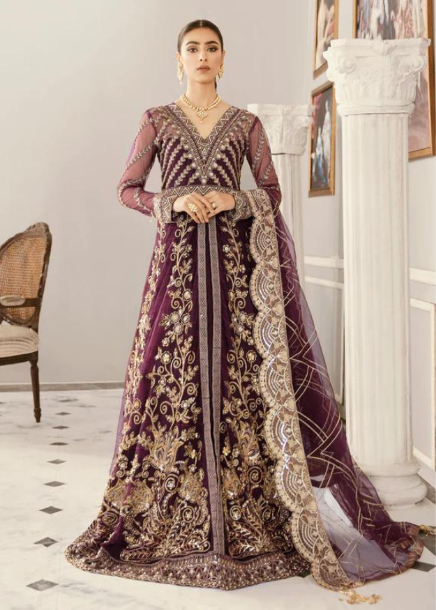Akbar Aslam Embroidered Net 3 Piece Suit Gladiolus