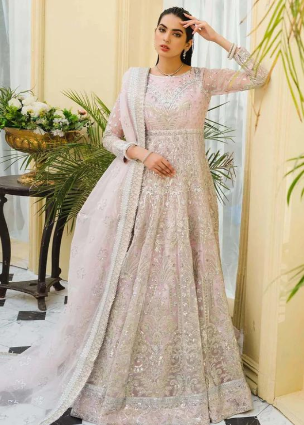 Maryum N Maria Embroidered Organza 3 Piece Suit Plush Pink