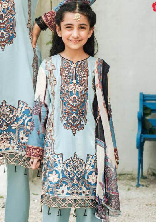 Simran UK |Mother N Daughter Premium Lawn Kids 3 Piece Suit - SKC02K| Lailas Clothing