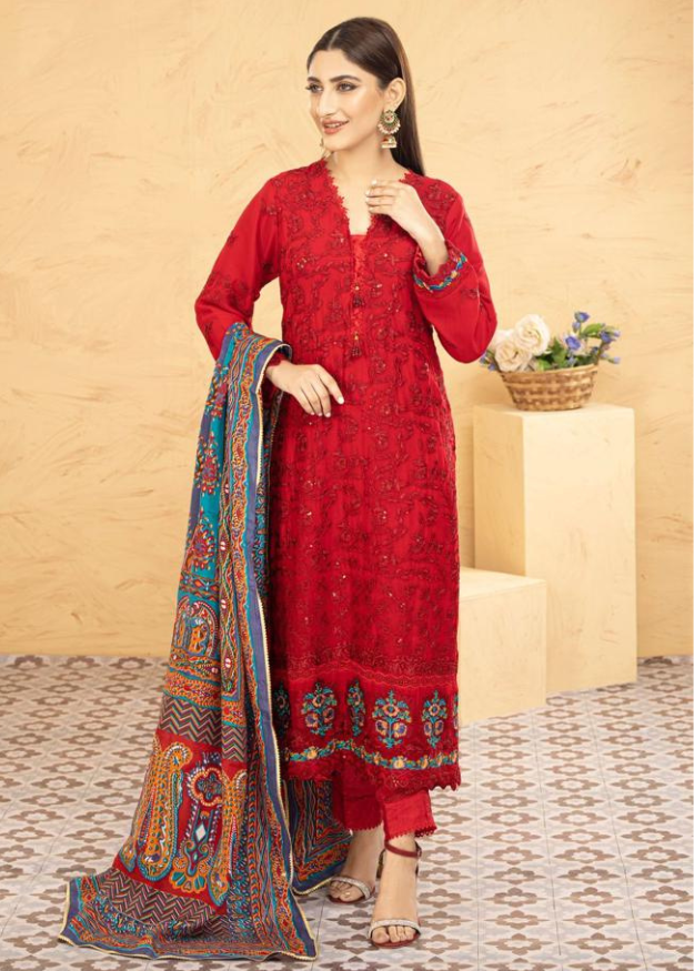 Lush Embroidered Chiffon Chikankari 3 Piece Suit L127