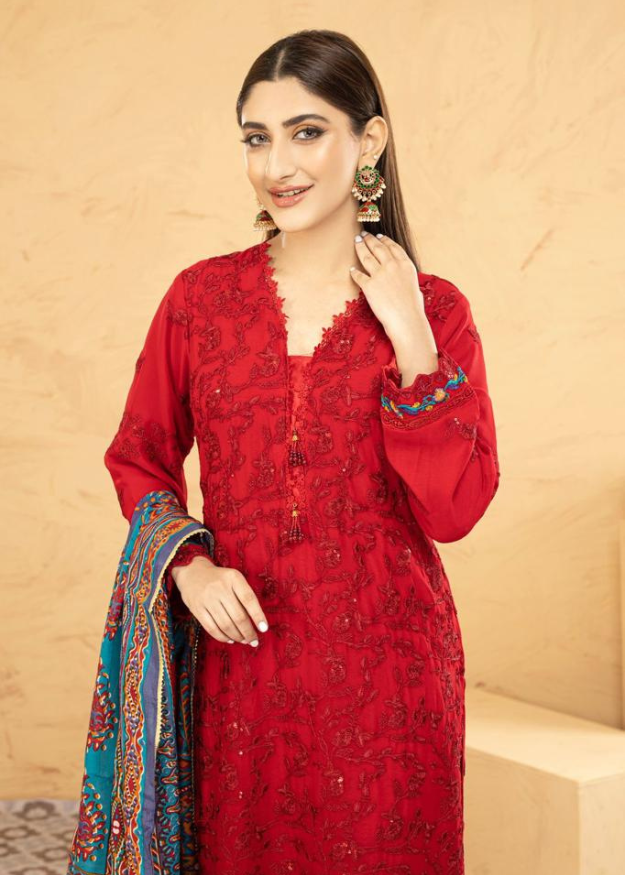 Lush Embroidered Chiffon Chikankari 3 Piece Suit L127