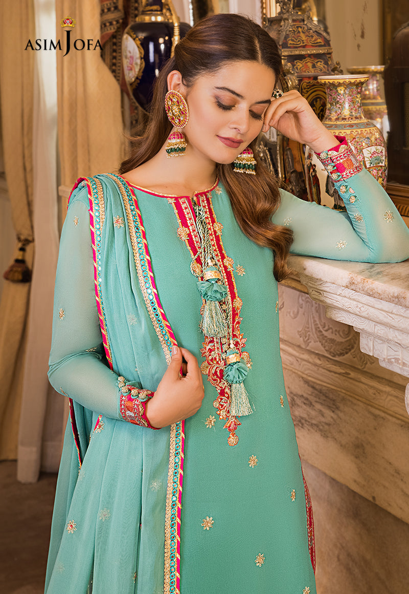 Asim Jofa Embroidered Chiffon 3-piece suit AJSM16
