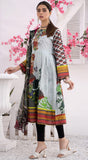 Esha 3 Pcs Frock Digital Printed Lawn with Chiffon Dupatta - BE114