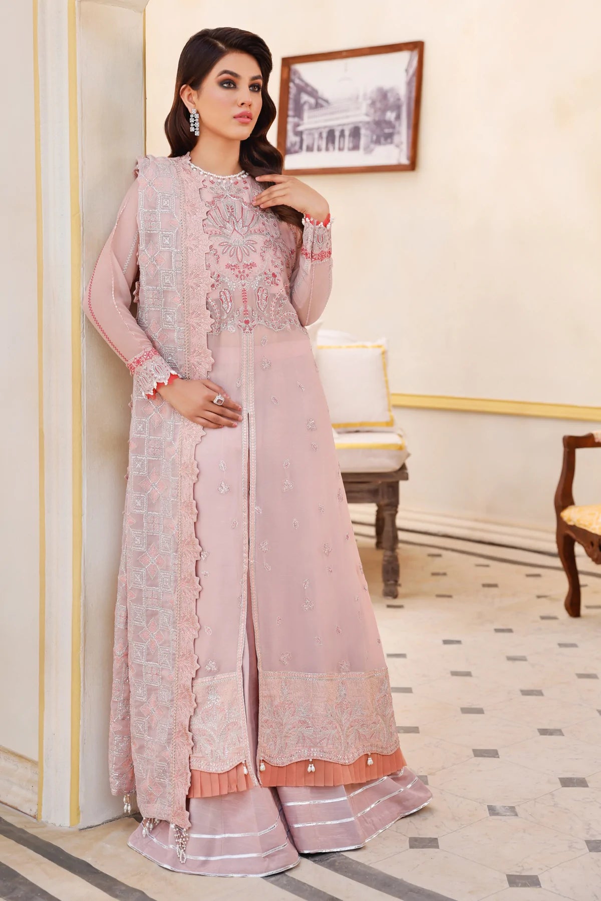 Xenia Embroidered Chiffon 3-Piece Suit SEYAM