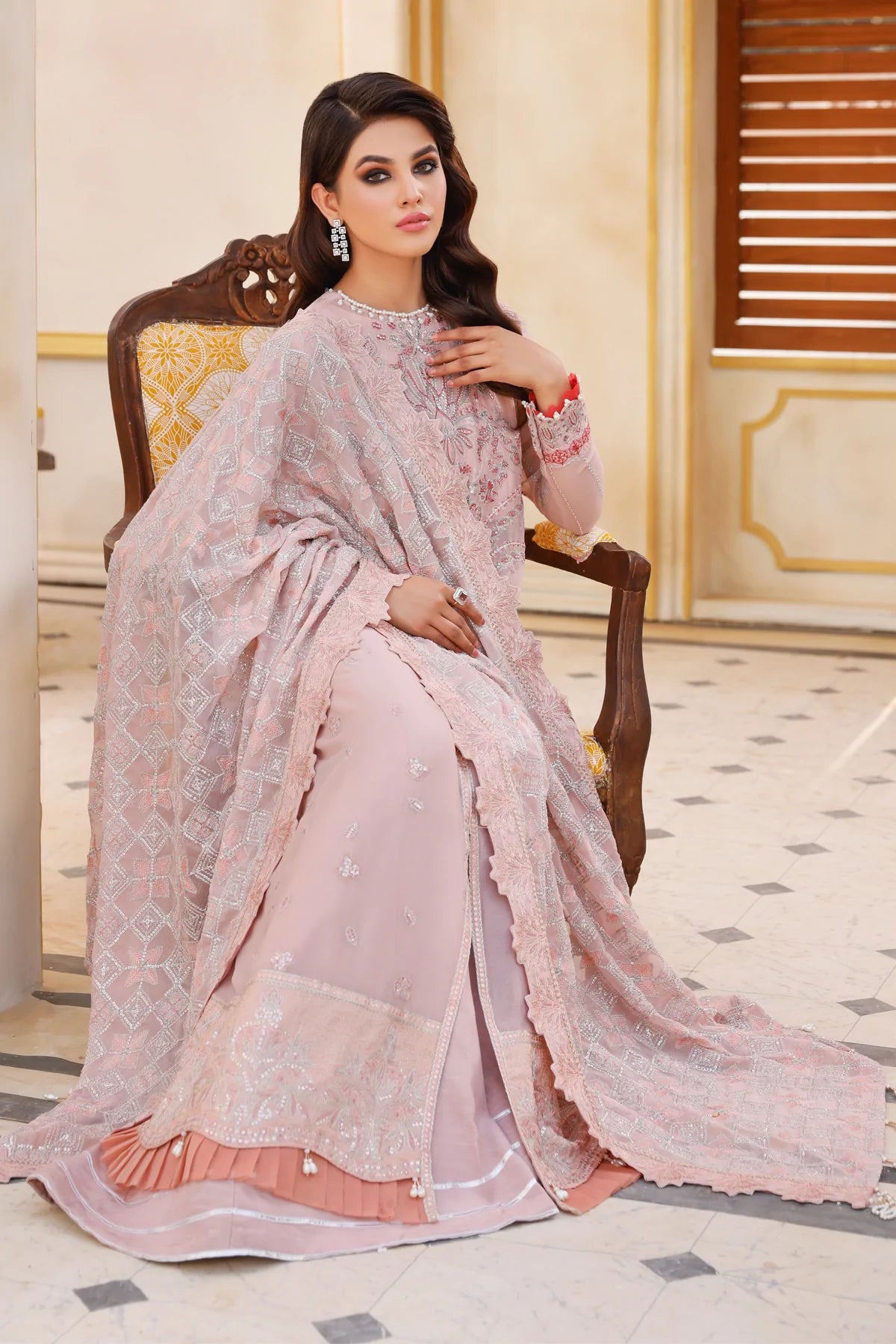 Xenia Embroidered Chiffon 3-Piece Suit SEYAM