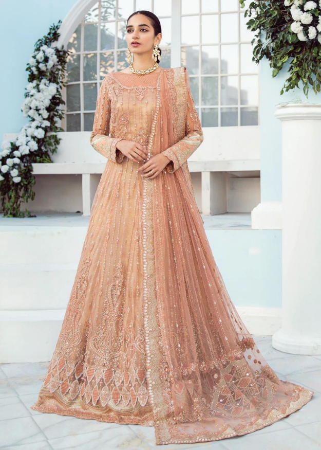 Iznik Embroidered Net 3 Piece suit ICC-07 Rose Quartz