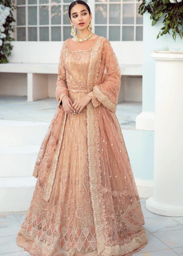 Iznik Embroidered Net 3 Piece suit ICC-07 Rose Quartz