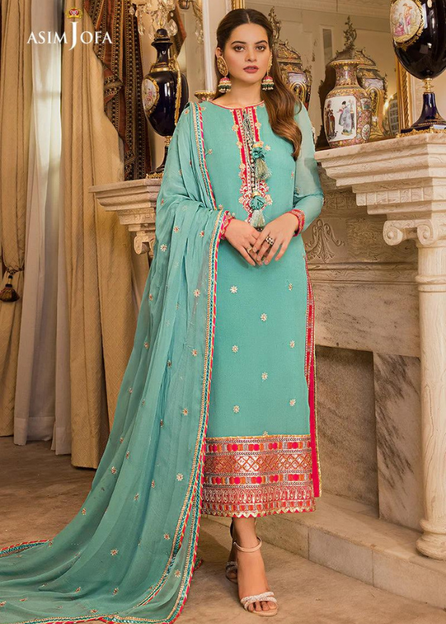 Asim Jofa Embroidered Chiffon 3-piece suit AJSM16