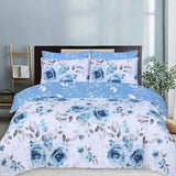 100% Cotton Duvet Cover Set | Soft and Stylish Blue Roses Print